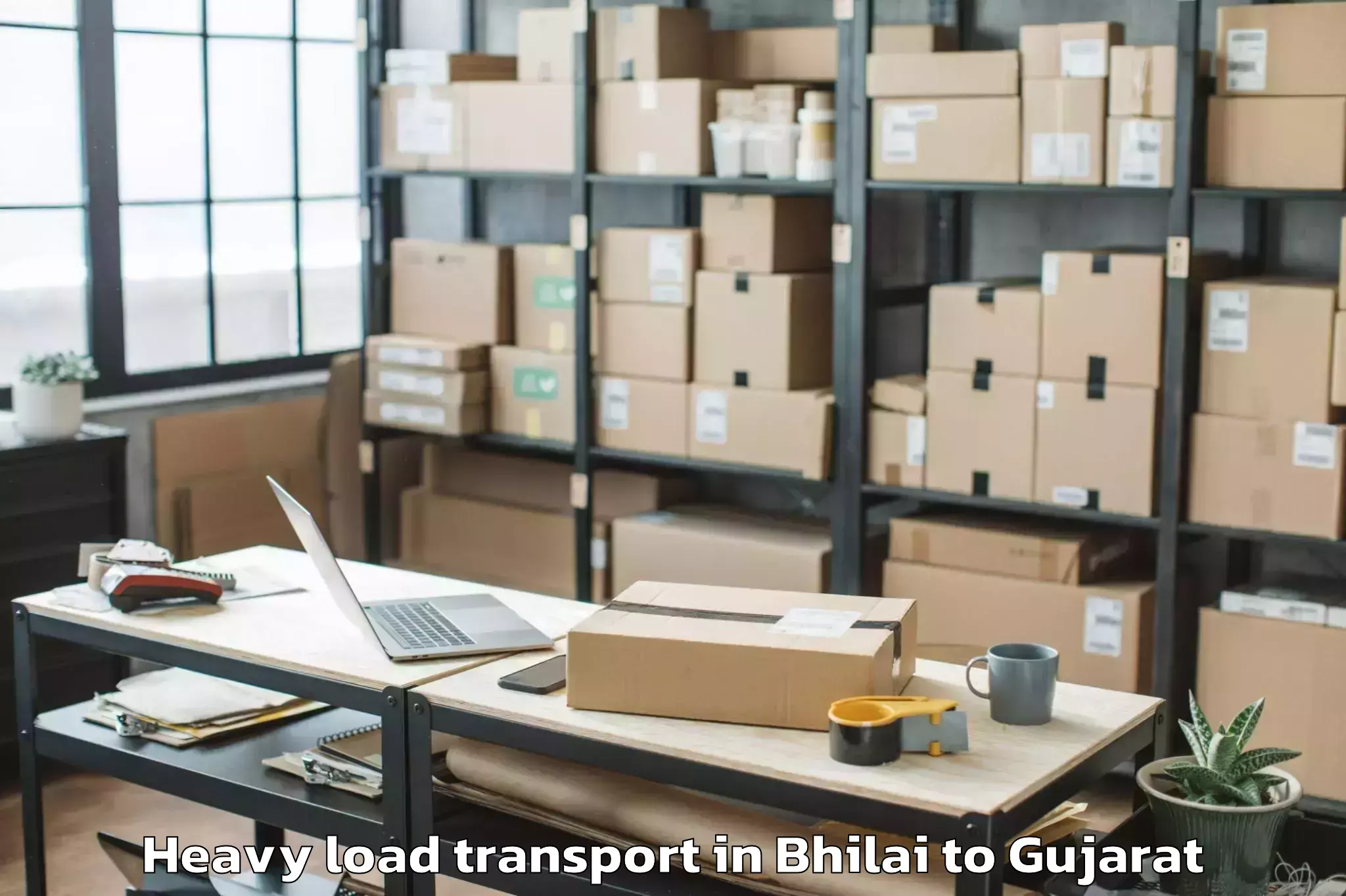 Affordable Bhilai to Porbandar Heavy Load Transport